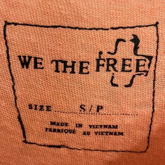 FREE PEOPLE oversized linen blend tangerine top.  L - Picture 6 of 6